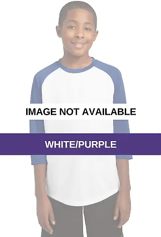 Sport Tek Youth PosiCharge153 Baseball Jersey YST2 White/Purple front view