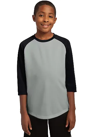 Sport Tek Youth PosiCharge153 Baseball Jersey YST2 in Silver/black front view