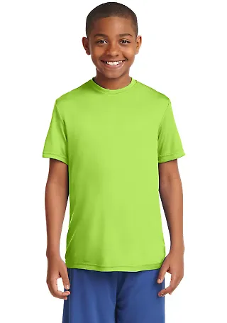 Sport Tek Youth Competitor153 Tee YST350 in Lime shock front view