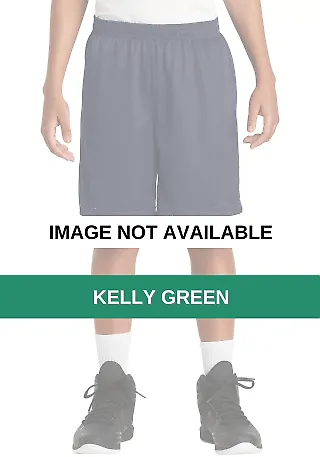 Sport Tek Youth PosiCharge Classic Mesh 8482 Short Kelly Green front view