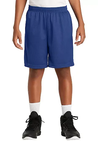 Sport Tek Youth PosiCharge Classic Mesh 8482 Short in True royal front view