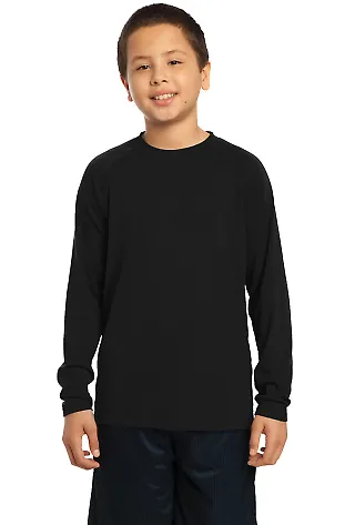 Sport Tek Youth Long Sleeve Ultimate Performance C Black front view