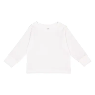 Rabbit Skins 3311 Toddler Long Sleeve T-shirt WHITE front view