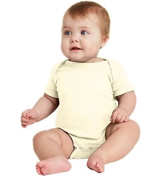 4400 Onsie Rabbit Skins Infant Lap Shoulder Creepe in Natural front view
