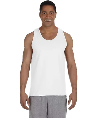 2200 Gildan Ultra Cotton Tank Top in White front view