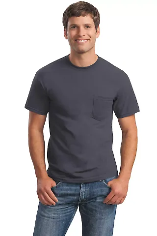2300 Gildan Ultra Cotton Pocket T-shirt in Charcoal front view
