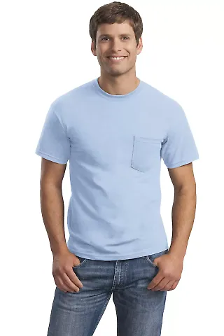 2300 Gildan Ultra Cotton Pocket T-shirt in Light blue front view