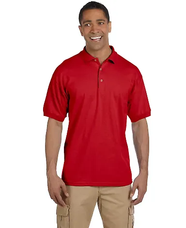 Gildan 3800 Ultra Cotton Pique Knit Sport Shirt in Red front view