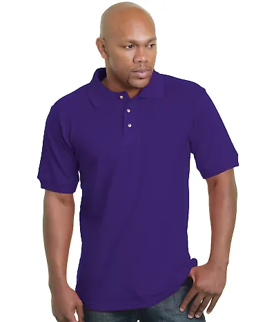 1000 Bayside Adult Cotton Pique Polo Purple front view