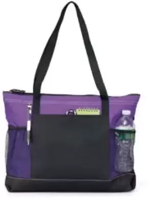 1100 Gemline Select Zippered Tote PURPLE front view