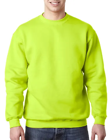 1102 Bayside Fleece Crew Neck Pullover Lime Green front view