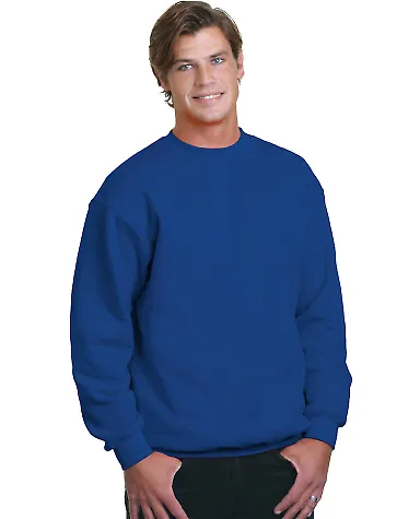 1102 Bayside Fleece Crew Neck Pullover Royal Blue front view