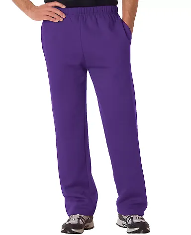 1277 Badger Adult Open-Bottom Fleece Pants Purple front view