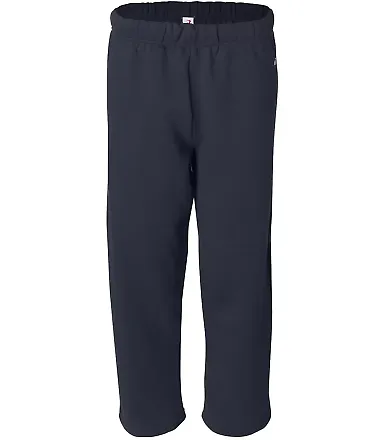 1277 Badger Adult Open-Bottom Fleece Pants Navy front view