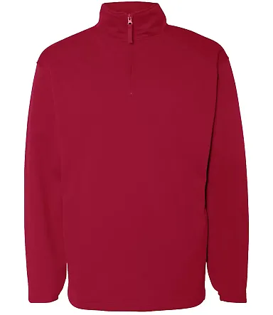 1480 Badger 1/4 Zip Poly Fleece Pullover Red front view