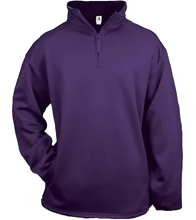1480 Badger 1/4 Zip Poly Fleece Pullover Purple front view