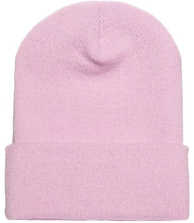 1501 Yupoong Heavyweight Cuffed Knit Cap in Baby pink front view
