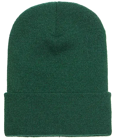 1501 Yupoong Heavyweight Cuffed Knit Cap in Spruce front view