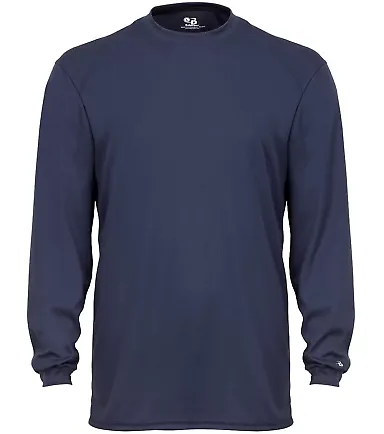 2104 Badger Youth B-Core Long-Sleeve Performance T Navy front view