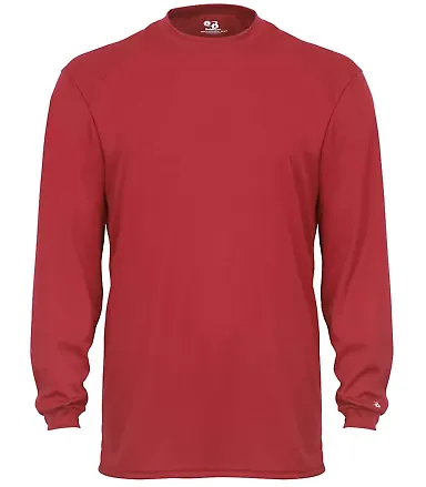 2104 Badger Youth B-Core Long-Sleeve Performance T Red front view