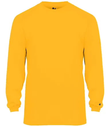 2104 Badger Youth B-Core Long-Sleeve Performance T Gold front view