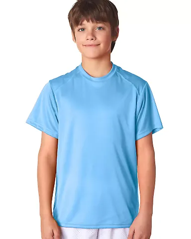 2120 Badger Youth B-Core Performance Tee in Columbia blue front view