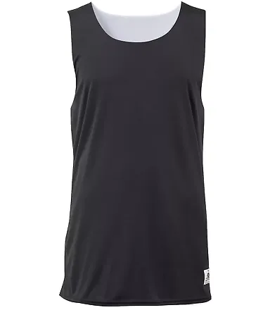 2129 Badger Youth Reverse Tank Black/ White front view