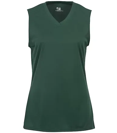 2163 Badger B-Core Girls Sleeveless Tee Forest front view