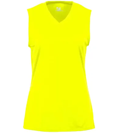 2163 Badger B-Core Girls Sleeveless Tee Safety Yellow front view