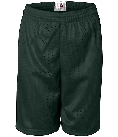 2207 Badger Youth Mesh/Tricot 6-Inch Shorts Forest front view