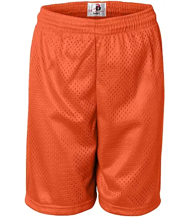 2207 Badger Youth Mesh/Tricot 6-Inch Shorts Burnt Orange front view