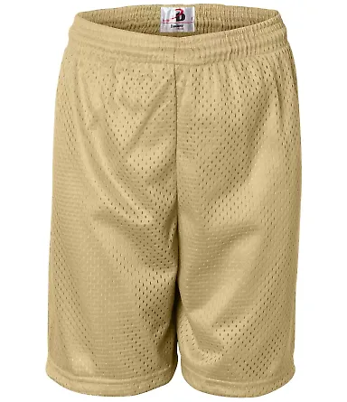 2207 Badger Youth Mesh/Tricot 6-Inch Shorts Vegas Gold front view