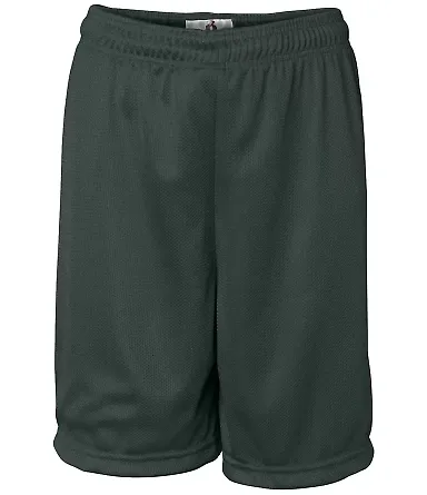 2237 Badger Youth Mini-Mesh Shorts Forest front view