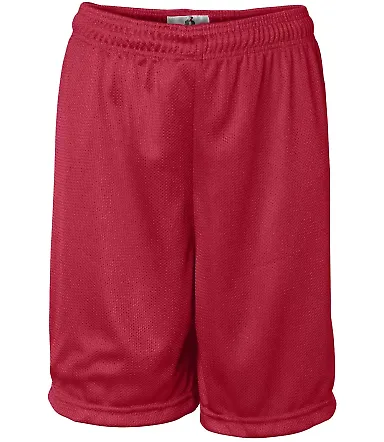 2237 Badger Youth Mini-Mesh Shorts Red front view