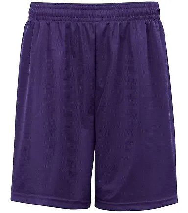 2237 Badger Youth Mini-Mesh Shorts Purple front view