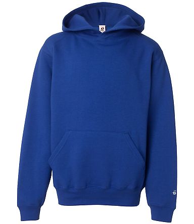 2254 Badger Youth Hooded Sweatshirt in Royal front view