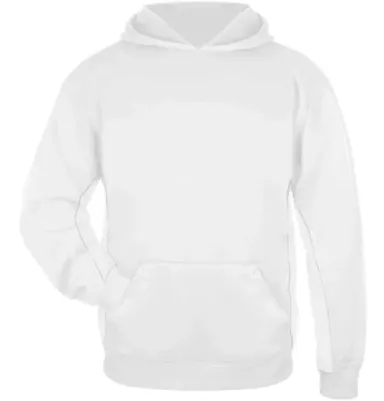 2454 Badger BT5 Youth Performance Hoodie White front view