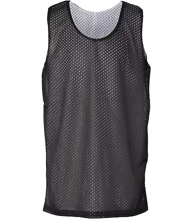2529 Badger Youth Mesh Reversible Tank Black/ White front view