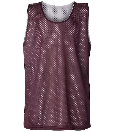 2529 Badger Youth Mesh Reversible Tank Maroon/ White front view