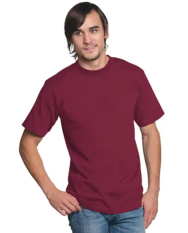 2905 Bayside Adult Union Made Cotton Tee Burgundy front view