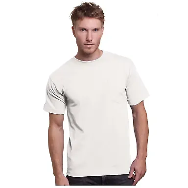 3015 Bayside Adult Union Made Cotton Pocket Tee White front view