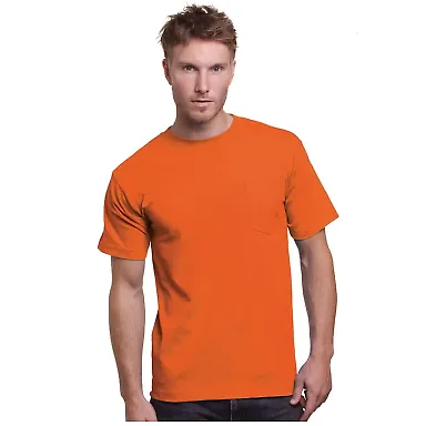 3015 Bayside Adult Union Made Cotton Pocket Tee Orange front view