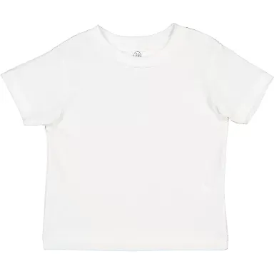 3301T Rabbit Skins Toddler Cotton T-Shirt WHITE front view