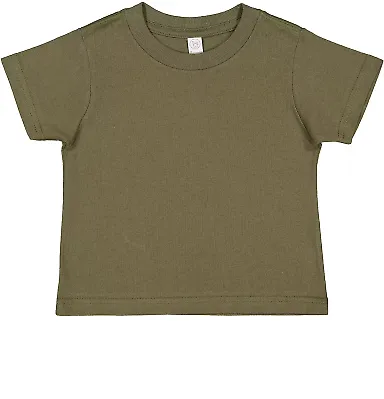 3301T Rabbit Skins Toddler Cotton T-Shirt MILITARY GREEN front view