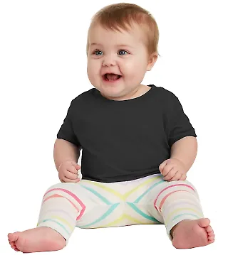 3322 Rabbit Skins Infant Fine Jersey T-Shirt BLACK front view