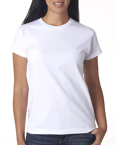 3325 Bayside Ladies' Short-Sleeve Tee White front view