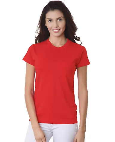 3325 Bayside Ladies' Short-Sleeve Tee Red front view