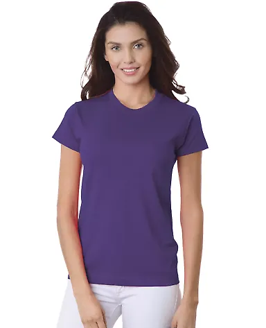 3325 Bayside Ladies' Short-Sleeve Tee Purple front view