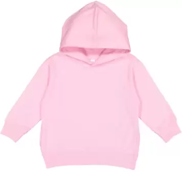 3326 Rabbit Skins Toddler Hooded Sweatshirt with P PINK front view