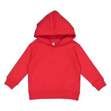 3326 Rabbit Skins Toddler Hooded Sweatshirt with P RED front view